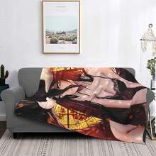 Anime Overlord Albedo Blanket Unisex Blankets Soft Plush Fleece Throw Blankets For Couch Sofa Bedding Living Room - màu đen - Xem 9