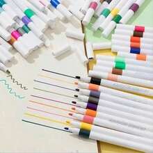 60色丙烯颜料马克笔，适用于绘画和DIY艺术创作，防水可洗，可用于织物、玻璃、陶瓷、塑料和大多数表面，是艺术DIY、素描和在办公室、学校、学生环境中创作精美艺术作品的理想选择，也是学校用品和学习材料的绝佳选择。 - 彩色 - 查看 6