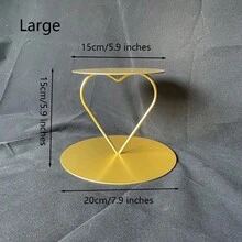 1pc Elegant Gold Heart-Shaped Floating Cake Stand, Metal Dessert Display Rack Suitable For Wedding, Birthday Party - Multicolor - View 7