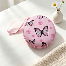 1pc EVA Material Round Earphone Storage Bag, Cute Print Shockproof Portable Digital Accessory Organizer Bag (Print Position Not Fixed) - View 12