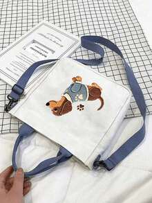 Sausage Dog Pattern Tote Bag For Women, Large Capacity Multi-Functional Shoulder Bag, Lightweight Durable Commuter & Shopping Handbag, Portable Everyday Storage Tote For Work, School, Travel, Beach & Grocery Use, Practical Teacher Gift & Cute Gift For Women - Multicolor - View 7