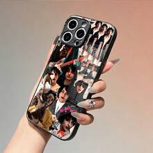 Strange Things Anime Pattern Phone Case, Glass Back Cover Phone Case, Suitable For Iphone 16Promax 16Pro 16Plus 16 15Promax 15Pro 15Plus 15 14Promax 14Pro 14 13Promax 13Pro 13 12Promax 12Pro 12 17Promax 17Pro 186, Full Protection Anti-Drop Case, Glass Protective Case, Couple Phone Case, Valentine's Day Gift - Mix Color 1 - View 3