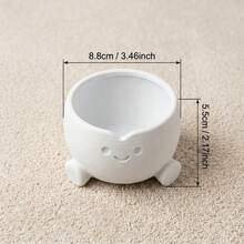 Cute Smiling Succulent Plant Potted, Mini Indoor/Outdoor Cactus Planter Suitable For Desk, Windowsill, Home & Office Decor, White/Pink/Gray - A - View 6