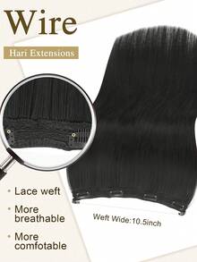 nimoki 12-Inch Seamless Mesh Hair Extensions, Soft & Breathable For Women & Girls, Suitable For Music Festivals, Parties, Cosplay, Daily Use, Seamless Straight Hair Piece, Halloween - Multicolor - View 6
