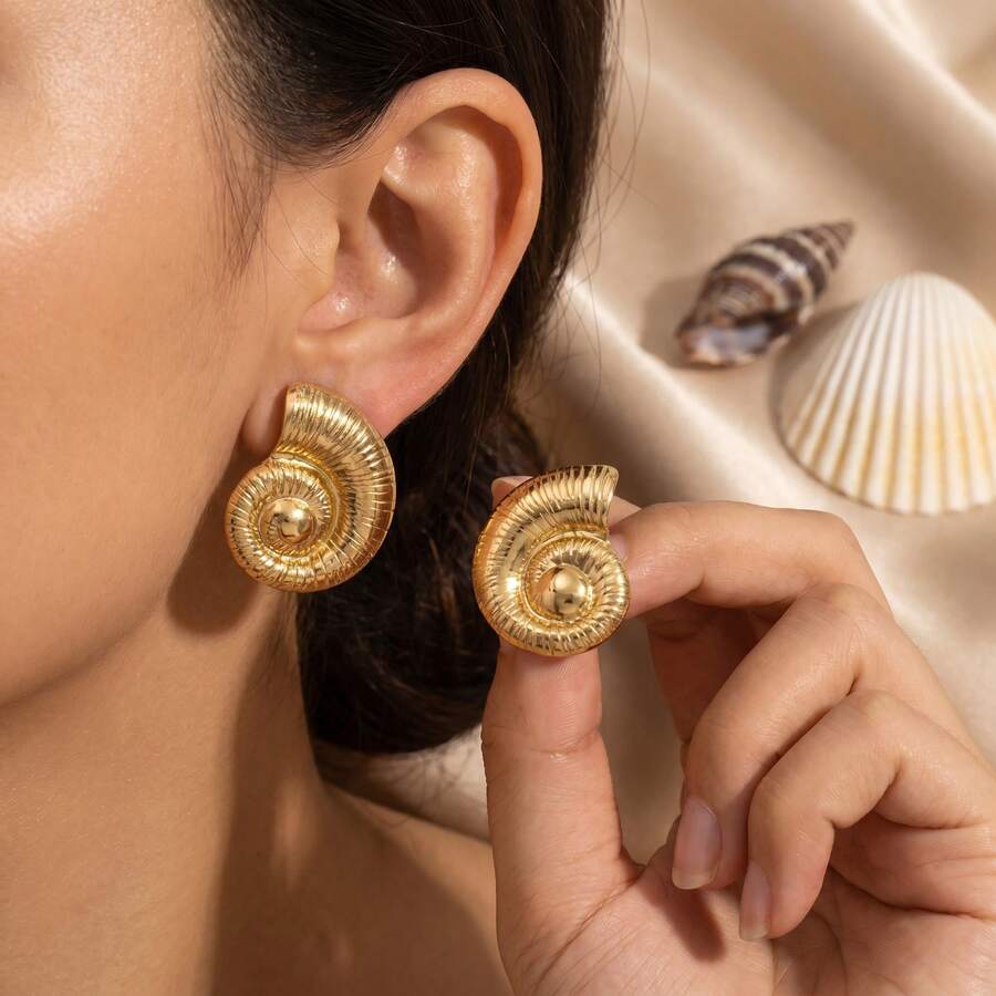 Bông tai hình vỏ sò độc đáo dành cho nữ và các cô gái, trang sức | Trang sức mùa hè phong cách Boho đi biển, bông tai thiết kế độc đáo, cá tính, không gây dị ứng, không bị xỉn màu, bông tai hình học dành cho nữ, trang sức tối giản lấy cảm hứng từ bầu trời dành cho nữ, bông tai thiết kế tối giản độc đáo dành cho nữ, phụ kiện trang sức tai phong cách Boho đi biển.