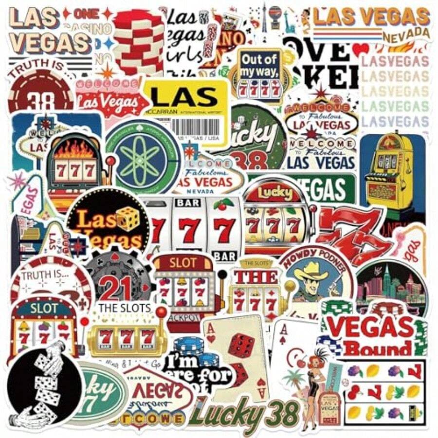 50Pcs Las S Stickers C Nevada Las S City Of L S Decorative Decals Girls Water Bott Lage Journal Pone Guitar Party Gt Fiti Sticker Pack - Las Vegas - Xem 1