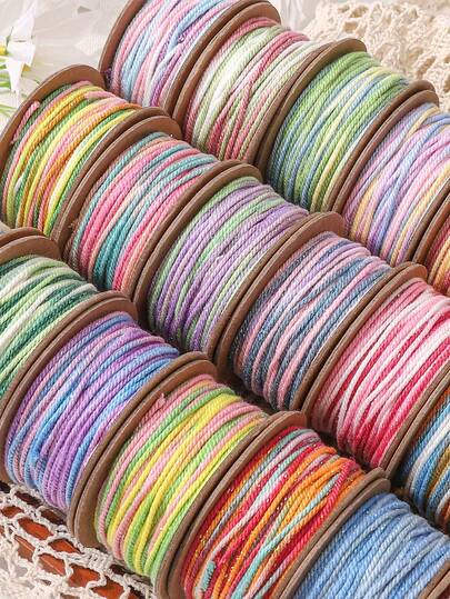 25M/Roll Boutique Hand Rubbing Cord Rope Colorful Twine Thread String Crafts DIY 1.2mm Macrame Cord Bracelet Braided String DIY Tassels Beading Rope