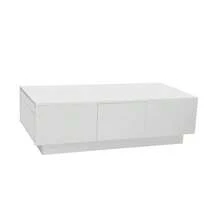 Coffee Table, Tall Living Room Table With Push-Pull Storage Structure, Double-Sided Drawers - 白色 - 查看 12