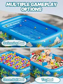 1 pieza Piscina inflable con dosel, piscina de PVC para entretenimiento familiar para fiestas de agua al aire libre, sin necesidad de electricidad ni baterías, incluye múltiples accesorios - A - Ver 3