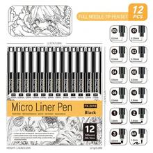 AOPO New High-Quality Professional Super Black Ink Pens, 4/6/9/12/21 Pcs Metal Clip Body, Smooth Writing, High-Quality Fine Tip Markers, Water-Based Pens, Fine Tip Pens For Drawing, Sketching, Master-Level Premium Quality - Sets - View 14