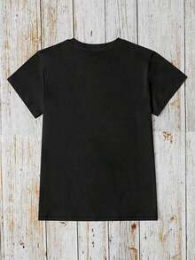 100% cotton Camisa de manga corta de vaquera "¡Yo no quiero!" para damas: camiseta de cuello redondo con motivos de jinetes de tigres vintage y tatuajes del oeste, un top casual con estilo salvaje del oeste.Esta es una camiseta de algodón puro para damas, suave, suple y versátil, adecuada para el trabajo diario, salidas casuales y deportes.Es una camiseta de algodón puro para damas de primavera y verano, holgada, cómoda y con un toque deportivo, muy adecuada como camiseta base. - Negro - Ver 2