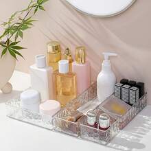 10/7/1pc Drawer Organizer Divider Box, Transparent Water Ripple Cosmetic Storage Box, Transparent PET Plastic Material, Multi-Functional Miscellaneous Sorting Box, Multiple Sizes Available, Suitable For Various Home Drawers, Room Decor, Bathroom Decor - Polka Dots - Transparent - Water Ripple - View 6