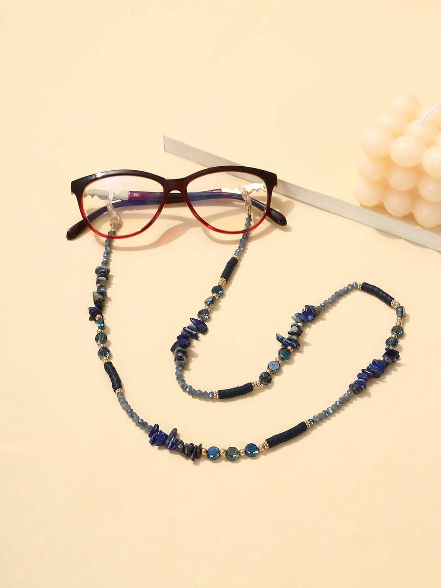 1pc Crystal Stone & Metal Eyeglasses Chain, Random Color