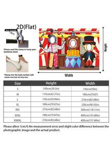1pc-Carnival Circus Face Cutout Photo Banner, Fun Circus Tent Backdrop With Photo Holes, Interactive Photo Prop, Suitable For Carnivals, Birthdays, Gift-Giving Parties, Campus Events, Circus-Themed Party Decorations - A - View 3