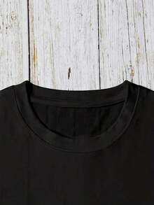 100% cotton Camisa de manga corta de vaquera "¡Yo no quiero!" para damas: camiseta de cuello redondo con motivos de jinetes de tigres vintage y tatuajes del oeste, un top casual con estilo salvaje del oeste.Esta es una camiseta de algodón puro para damas, suave, suple y versátil, adecuada para el trabajo diario, salidas casuales y deportes.Es una camiseta de algodón puro para damas de primavera y verano, holgada, cómoda y con un toque deportivo, muy adecuada como camiseta base. - Negro - Ver 3