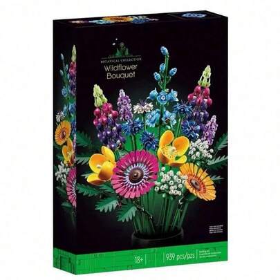 822pcs Rose Flower Building Set Or 547Pcs 1657 Mini Bricks Flower Bouquet Building Sets-12pcs Rose Flowers, Artificial Flowers For Home Décor, Rose Bouquet Building Kit For Valentine's Day Anniversary Birthday (Age 18+)