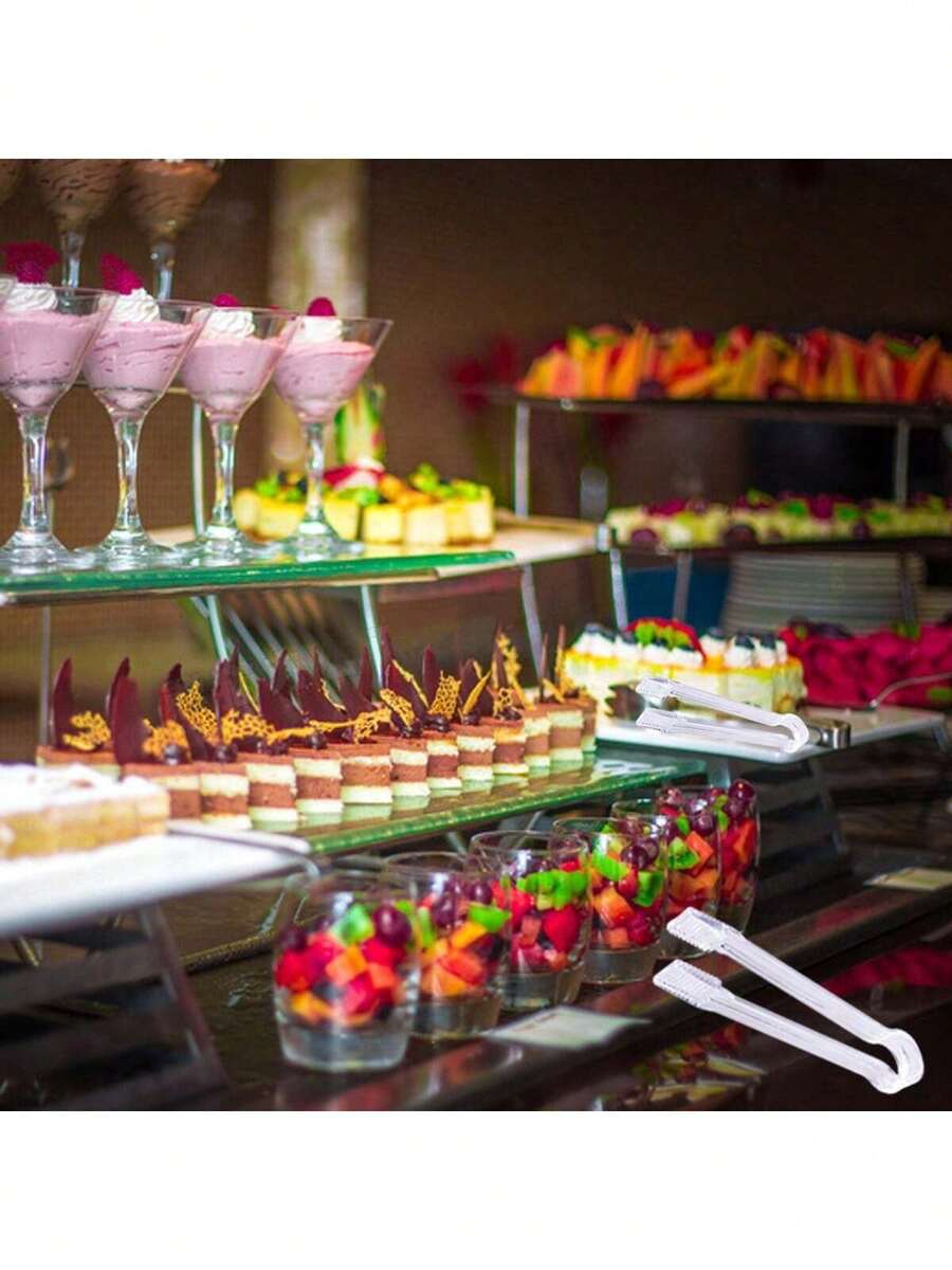 2/5pcs 6.3 Inch Reusable Mini Appetizer Tongs, Easy Grip Multi-Function Food Clips, Home Kitchen Ice Cube Salad BBQ Buffet Tongs, Dorm Travel Office Desk Coffee Bar Water Bottle Accessory Small Clips, Wedding Party Christmas Gift Back To School Home Decor Must-Have, Kitchen Essential Cookware Wedding Banquet Tableware Accessories - View 1