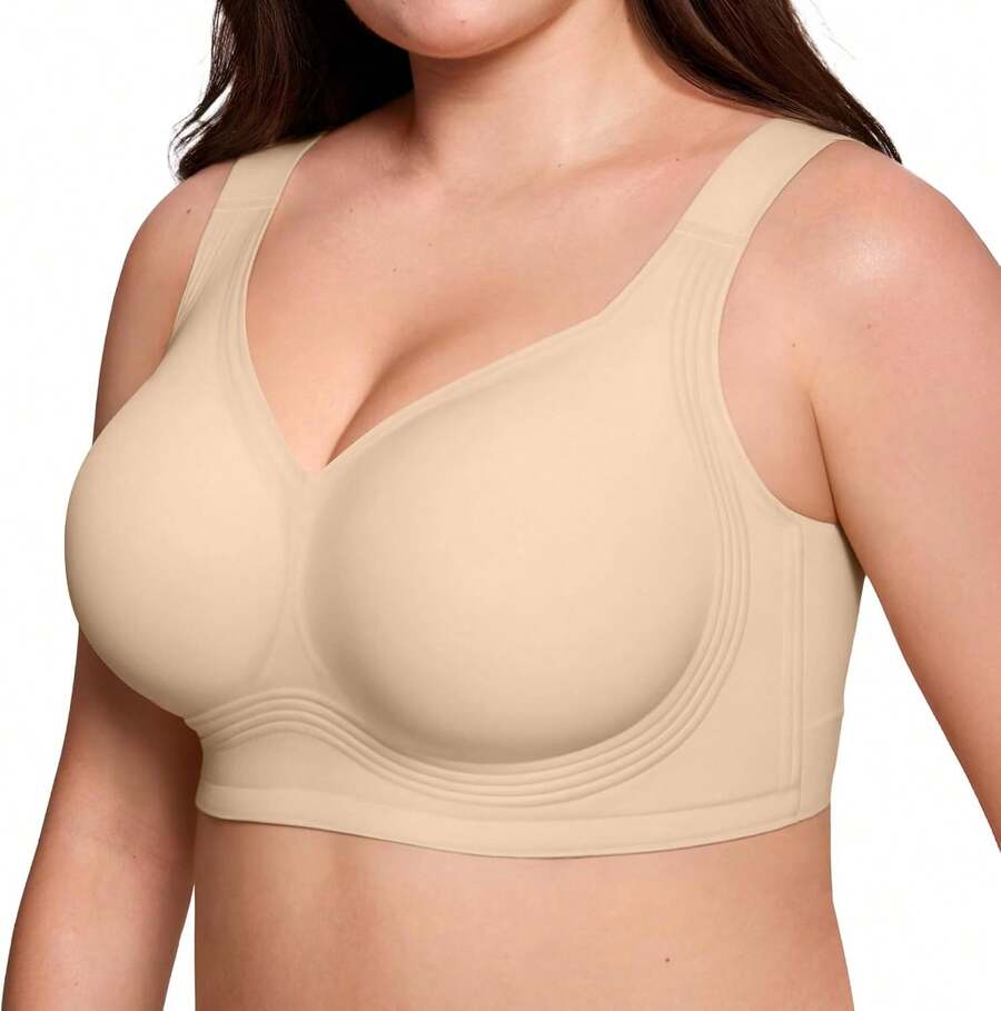 Jelly Bras For Women No Underwire Wireless Support Lift Full Coverage Plus Size Comfort Seamless Bra - Skin - View 1