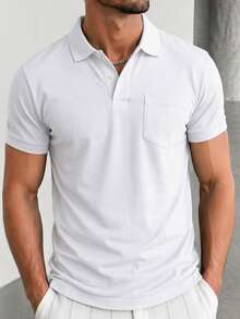 Men's Polo Shirt With Pocket - White - View 1