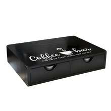 IDUK 1PC Wooden Organizer, Coffee Pod Storage Box With Drawers, Coffee Pod And Tea Bag Holder,Kcup Drawer Coffee Maker Stand,Home Kitchen Counter Holds - Black - View 6