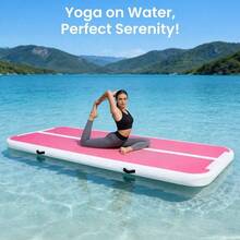 Trintion 10ft Inflatable Air Floor Mat Durable Tumbling Gymnastics Mat, Great For Back Handspring, Cheer, Tumbling, Training, Home And Travel - Pink - View 4