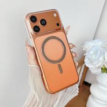 Ốp điện thoại từ tính, chống sốc, chống mồ hôi, chống bám vân tay, chống mài mòn, chất liệu PC pha lê băng giá cao cấp, phù hợp với 17 Pro Max/17/17 Pro, 16 Pro Max/16/16 Pro, 15/15 Pro Max/15 Pro, 14 Pro Max/14 Pro/14, 13 - trái cam - Xem 2