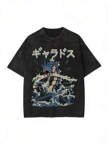 Washed Cotton Graphic Tees, Anime Shirts Men, Camisas Para Mujer, P-Okemon Shirt  Clothes, Gyarados Attack T-Shirt, Gyarados VintageGraphic Tees, Unisex Pocket Monsters,  T-Shirt,  Graphic Tee,  Tee,  Anime Tee, 100% Cotton Vintage T-Shirt, Graphic T-Shirt, Anime T-Shirt-Perfect For Labor Day, And Father's Day, Men's T-Shirt Gifts, Graphic T-Shirts, And Anime T-Shirts.Graphic, Tees Anime Shirt,Summer Clothes , Cotton Graphic Tees,Summer Outfits For Men,Summer Outfits ,Ropa De Hombre,Mens Clothes, Conjuntos Para Hombre,Gifts For Men,Shirts,Graphic Tees Men,Summer Clothes,Romwe,Shirts For Men,Graphic Tees Men,Unisex .Unisex Casual Summer Tops, Streetwear, Men's Shirts, Gifts For Anime Fans - 黑色 - 查看 15