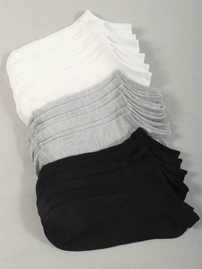 1/5 Pair Unisex Black & White Thin Low-Cut Ankle Socks, Invisible Short Sports Running Socks