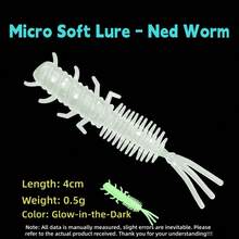 40个/包 软饵，仿生饵，三尾蠕虫型人工饵，适用于淡水和海水钓鱼 - 彩色 - 查看 13