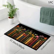 1 pieza Almohadilla absorbente/Estera de secado con estampado floral para cafetera, platos - Tapete protector absorbente de poliéster para escritorio con respaldo de goma antideslizante, para decoración de la encimera de la cocina, bar en el hogar y mesa de comedor - Multicolor - Ver 7