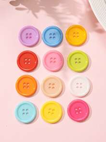 200pcs 15/20/25/30mm 4-Hole Multicolor Plastic Buttons, For DIY, Clothing, Crafts And More - Plastic Buttons - View 6