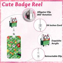 1 Set (Badge Clip + Card Holder) Minimalist Versatile Goose ID Badge Clip, Retractable Badge Reel, Matching Green Name Card/Work ID Holder, Teacher ID Card Sleeve, Swivel Alligator Clip Back, Small Card Holder Suitable For Medical Staff, Teachers, Interns, Office Workers, Travelers, Holiday Gift - Fashionable - View 6