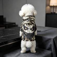 1 Stück Haustier Hund Vogelscheuche Monster Kapuzenpullover, 3D Horror Gesichts-Muster Haustier Kleidung, Kurzarm Kapuzenpullover, geeignet für mittelgroße & kleine Hunde und Katzen, Horror Party und Cosplay Outfit - Grau - Übersicht 8
