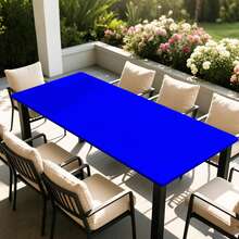 1pc Solid Color Rectangular Tablecloth, Easy To Wipe Clean Tablecloth Cover, Elastic Fitted Tablecloth With Stretchy Edges, Suitable For Picnic, Camping, Garden, Wedding, Birthday Party, Home, Kitchen, Dining, Indoor/Outdoor Use - E - View 10