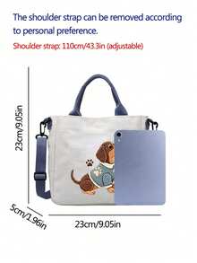Sausage Dog Pattern Tote Bag For Women, Large Capacity Multi-Functional Shoulder Bag, Lightweight Durable Commuter & Shopping Handbag, Portable Everyday Storage Tote For Work, School, Travel, Beach & Grocery Use, Practical Teacher Gift & Cute Gift For Women - Multicolor - View 10