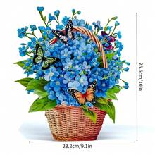 1/2件 3D立體花籃賀卡（勿忘我/百合款式可選），加厚藝術卡紙製成，精美印刷逼真花朵與蝴蝶細節，立體花籃設計，附可書寫留言卡，無需額外包裝，清新療癒配色，可折疊方便郵寄，高品質質感，不廉價，適合節日送禮者與手工卡片愛好者 - 多款 - 查看 9