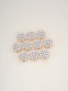 1/2/4pcs 22mm Elegant Rhinestone & Faux Pearl Button Covers For Women, Crystal Button Covers, Detachable Clip On Button Covers, Crystal Fancy Buttons For Clothing, Button Snaps With Pliers Press For Dress Suit Tux Shirt Accessories, Lead Color - Multicolor - View 10