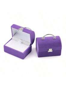 QIAO Caja de joyería con diseño de oso estético - Estuche de terciopelo con estilo de maleta en miniatura para guardar anillos, aretes, collares, regalo ideal para cumpleaños y ocasiones especiales - Joyero - Ver 8