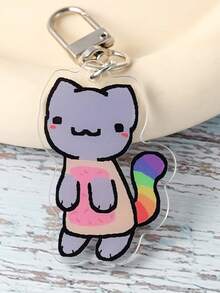 2D Flat Style Acrylic Keychain Pendant - Cute Backpack Accessory And Keychain - Gift For Friends - Creative Red And Green Accessory - Everyday Carry Keychain - Backpack Charm - Back To School Essential - Back To School Season Gift - Multicolor - View 4
