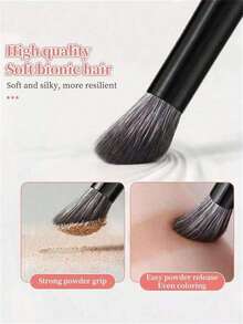 5pcs/3pcs Nose Contour Makeup Brushes Set, Angled Eyeshadow Blending Concealer Cosmetic Tools - Black - View 2