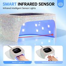 CHRISTINE SHELLY Portable Nail Lamp,  Light For Gel Nails, 48W, Plug-In Mini Nail Lamp Nail Dryer With Touch Control Auto Sensor And 3 Timer Settings Nail Light Portable Curing Lamp - AB鑽石 - 查看 4
