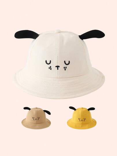 1pc Baby Sun Hat, Thin Puppy Ear Design, Sun Protection Bucket Hat For Infant Boys & Girls, Cute Summer
