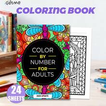 GDTME Number Coloring Task, Coloring By Number For Adults, Interesting Coloring Exercise, Improves Concentration, A Relaxing Gift, Gifts For Women, Birthday, Anniversary, Back-To-School Gifts, Stationery, Father's Day Gifts, With 5 Stickers. - Number Coloring - View 1