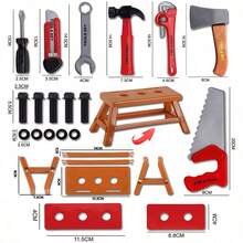 1 Set Boys' Repair Tool Kit, Pretend Play Toolbox With Drill, Screwdriver, Screws, Realistic Maintenance Tools, Children's Birthday Gift - 3688-bK01 Tool Set - View 6