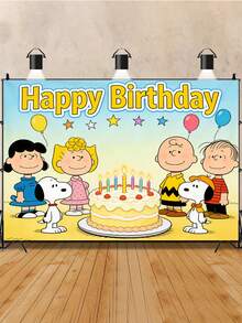 SNOOPY-Themed Personalized Banners, Various Theme-Related Promotional Photo Activities Banners, Photo Props, Background Cloths, Atmosphere Props, Balloons, Party Supplies - Multicolor - View 2