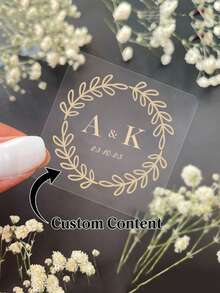 50pcs Customized Gold Foil Stickers, Square Wedding Stickers, Wedding Party Gift Stickers Labels, Customized Favor Thank You Labels - Multicolor 1 - View 1