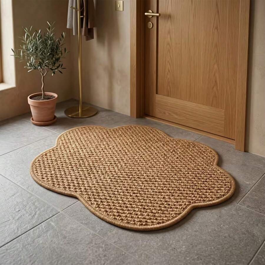 1pc Nordic Style Brown Pineapple Pattern Doormat | Warm Earth-Tone Brown Floral Design, Suitable For Indoor And Outdoor Use, Practical Luxury Home Decor Rug, Easy To Clean Small Doormat Suitable For Entryway, Machine Washable. - Brown - View 1