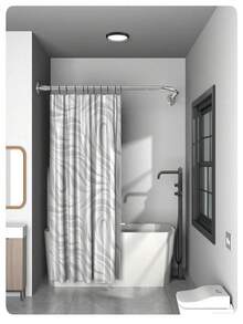 L-Shaped/Curved Curtain Rod, Stainless Steel, Reinforced, Thickened, No Drilling Required, Won't Damage Walls, Indoor Decor, Easy Installation, Suitable For Multiple Scenarios, Stable, Non-Slip, Adjustable, High Load-Bearing Capacity - LLg-4 - View 1