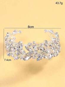 STONEFANS 1pc Silver Bangle, Exaggerated Open Cuff Bracelet Women, Stage Accessories - Silver - View 5