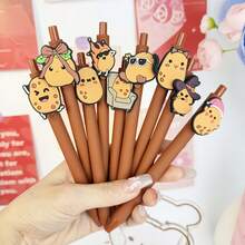 9/19/29支装趣味土豆系列按压式圆珠笔，款式随机，握感舒适，黑色墨水，圆珠笔，小礼物，办公用品，学习工具，返校文具 - 套裝 - 查看 1